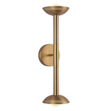 Elstead Arden LED Wandleuchte 2-flammig dimmbar warmweiss 11W Gold gebürstet Alu Stahl Opalglas 57cm