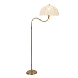 Elstead Crosby Stehleuchte E27 Creme-Gold Stahl Stoffschirm 173cm