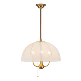 Elstead Crosby Pendelleuchte 4-flammig E14 Creme-Gold Stahl Stoffschirm Ø46cm
