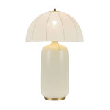 Elstead Crosby Tischleuchte E27 Creme-Gold Stahl Stoffschirm 70cm
