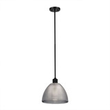 Elstead Hampstead Pendel- und Deckenleuchte E27 Schwarz Stahl Rauchglas Ø25cm Made in UK