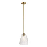 Elstead Windsor Pendel- und Deckenleuchte E27 Naturmessing lackiert Stahl Facettenglas Ø25cm Made in UK