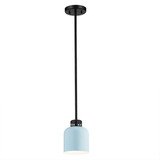 Elstead York Pendel- und Deckenleuchte E27 Schwarz-Hellblau Stahl Ø17cm Made in UK