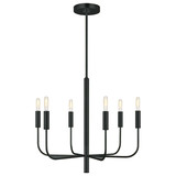 Elstead Brianna Kronleuchter 6-flammig E14 Schwarz Stahl Ø61cm