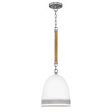 Elstead Nash Pendelleuchte E27 Antikes Nickel Off-White