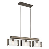 Elstead Aberdeen Pendelleuchte 3-flammig E27 Altbronze-Grau Stahl Klarglas 106cm