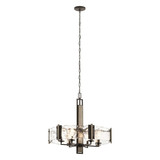 Elstead Aberdeen Kronleuchter 6-flammig E14 Altbronze-Grau Stahl Klarglas Ø71cm