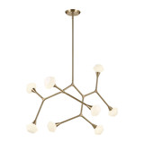 Elstead Cassius LED Pendelleuchte 8-flammig G9 Champagnerbronze Stahl Opalglas 133cm