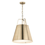 Elstead Etcher Pendelleuchte 2-flammig E27 Champagnerbronze Stahl Satinglas Ø46cm