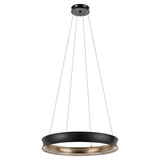 Elstead Larousse LED Pendelleuchte dimmbar warmweiss 74W Schwarz-Messing Stahl Ø75cm