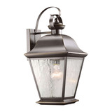 Elstead Mount Vernon Außenwandleuchte E27 IP44 Altbronze Alu Blasenglas 50cm