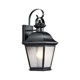 Elstead Mount Vernon Außenwandleuchte E27 IP44 Schwarz Alu Blasenglas 43cm