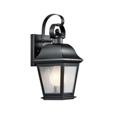 Elstead Mount Vernon Außenwandleuchte E27 IP44 Schwarz Alu Blasenglas 32cm