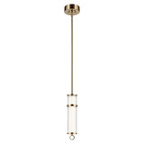 Elstead Riven LED Pendelleuchte dimmbar warmweiss 15W Champagnerbronze Stahl Riffelglas Ø13cm