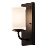 Elstead Vetivene LED Bad-Wandleuchte G9 IP44 Schwarz Stahl Opalglas 31cm