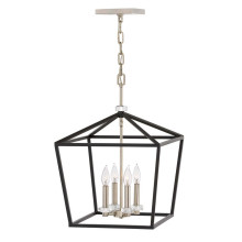 Elstead Stinson Hängeleuchte E14 4-fach 58cm Schwarz mit poliertem Nickel