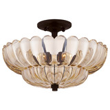 Elstead Whitecap Deckenleuchte E14 4-fach Glas getönt, Kakaofarben Glas amber