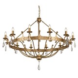 Elstead Windsor Kronleuchter E14 12-fach Gold Patina, Made in UK