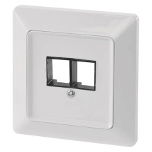 Emos Steckdosenabdeckung für 2x RJ45 doppelt Weiß glänzend A6004.4