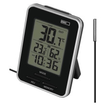 Emos Digitales Thermometer mit Hygrometer kabelgebundener Sensor Wecker E0121