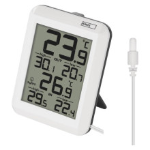 Emos Digitales Thermometer mit kabelgebundenem Außensensor Min/Max-Anzeige E0422
