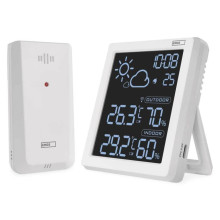 Emos Wetterstation mit Quarzuhr USB-C bis 50m E8647W