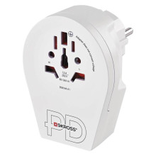 Emos Reiseadapter für Ausländer in Europa USB-A+USB-C PD20W Weiß P0055U
