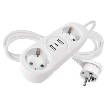 Emos Verlängerungskabel 2-fach 2xUSB-A+1xUSB-C 1,4m Weiß P02214E