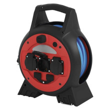 Emos Kabeltrommel wetterfest 3-fach 2xUSB-A 20m Blau P08620W