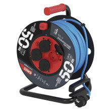 Emos Kabeltrommel wetterfest 4-fach 50m Blau P08650W