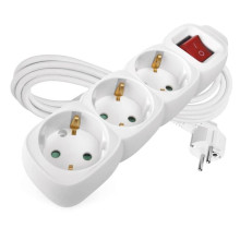 Emos Steckdosenleiste 3-fach mit Schalter 3m Weiß PVC P1323R