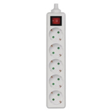 Emos Steckdosenadapter 5-fach ohne Kabel mit Schalter Weiß P1520