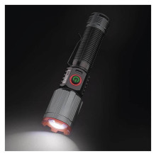 Emos LED Akku-Taschenlampe 1200lm Schwarz Metallicgrau Aluminium P3121
