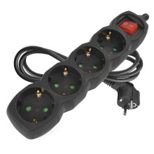 Emos Steckdosenleiste 4-fach mit Schalter 1,5m Schwarz PVC PC1421R