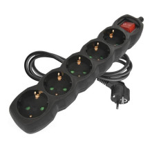 Emos Steckdosenleiste 5-fach mit Schalter 1,5m Schwarz PVC PC1521R