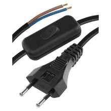 Emos Anschlussleitung PVC 2x0,75mm² mit Schalter 3m Schwarz S09273