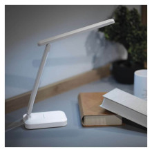 Emos LED Schreibtischleuchte 6W CCT warm-/tageslichtweiss 3000K/6500K Akku Weiß 25x24cm Z7631