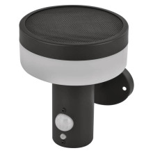 Emos LED Solar-Gartenstrahler Terion 2W warmweiss 3000K Bewegungsmelder Akku IP44 Anthrazit Edelstahl 15x12,5cm ZGJ044S