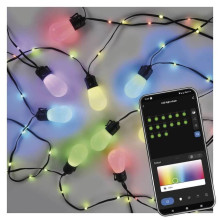 Emos LED Lichterkette GoSmart Party RGBIC 12W WiFi IP65 Schwarz ZIW17FR