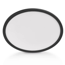 Emos LED Anbauleuchte, Deckenleuchte Flori 18W neutralweiss 4000K Schwarz Ø29cm ZM1404
