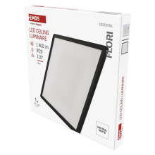 Emos LED Anbauleuchte, Deckenleuchte Flori 18W neutralweiss 4000K Schwarz 29x29cm ZM1406