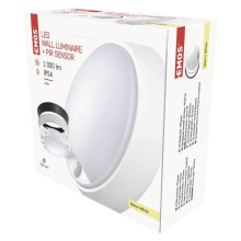 Emos LED Wandleuchte Zuri 14W warmweiss 3000K Bewegungsmelder IP54 Schwarz Weiß Ø21,5cm ZM3131