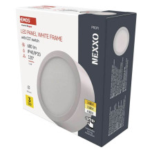 Emos LED Anbauleuchte, Deckenleuchte Nexxo 7,6W CCT warm-/neutralweiss 3000K/3500K/4000K Weiß Stahl Ø12cm ZM5123
