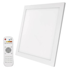 Emos LED Deckenleuchte Rivi 20W CCT warm-/tageslichtweiss 2700K/6000K dimmbar Fernbedienung Weiß Aluminium 29,5x29,5cm ZM5171