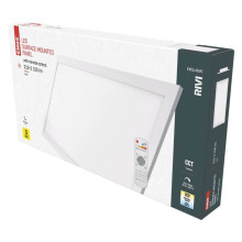 Emos LED Deckenleuchte Rivi 25W CCT warm-/tageslichtweiss 2700K/6000K dimmbar Fernbedienung Weiß Aluminium 29,5x59,5cm ZM5172