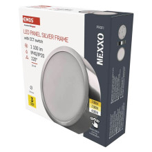 Emos LED Anbauleuchte, Deckenleuchte Nexxo 12,5W CCT warm-/neutralweiss 3000K/3500K/4000K Nickel poliert Stahl Ø17cm ZM5233
