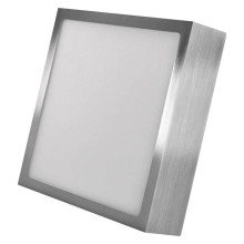 Emos LED Anbauleuchte, Deckenleuchte Nexxo 12,5W CCT warm-/neutralweiss 3000K/3500K/4000K Nickel poliert Stahl 17x17cm ZM6233
