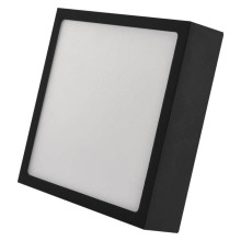Emos LED Anbauleuchte, Deckenleuchte Nexxo 12,5W CCT warm-/neutralweiss 3000K/3500K/4000K Schwarz Stahl 17x17cm ZM6333