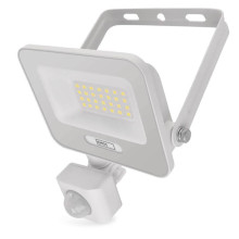 Emos LED Fluter mit Bewegungsmelder Glaro 20W neutralweiss 4000K IP54 Weiß Aluminium 12x15cm ZS2324W