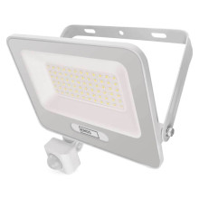 Emos LED Fluter mit Bewegungsmelder Glaro 50W neutralweiss 4000K IP54 Weiß Aluminium 19x20cm ZS2344W
